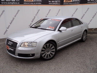 obrázek vozu AUDI A8  4.2Tdi V8 240kW Navi Kůže + střed semiš Vyhřívaný volant Start tlačítkem tzv.key-less-go Memory sedačky Roletky oken El.víko kufru 1.maj CZ