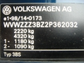 obrázek vozu VW PASSAT B5 Facelift 01-05 4.0 W8 32V 202kW